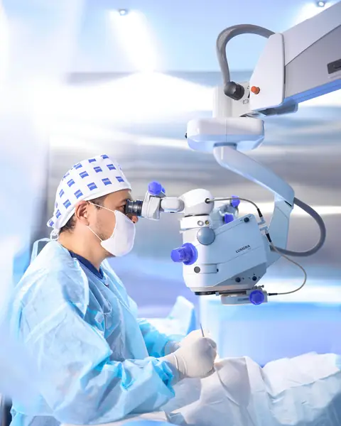 Хирург RB CLINIC за операционным микроскопом ZEISS